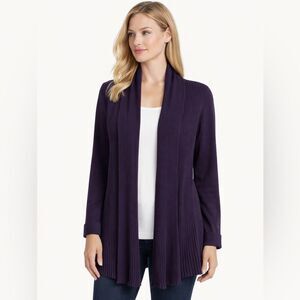Lafayette 148 Ribbed Open Front Cardigan
